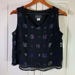 Carol Anderson Collection‎ Sequin Tank Womens Small Top Sleeveless Party Top